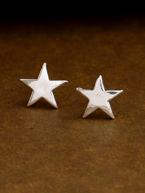 silver metal studs earring - 17327976 - Standard Image - 1