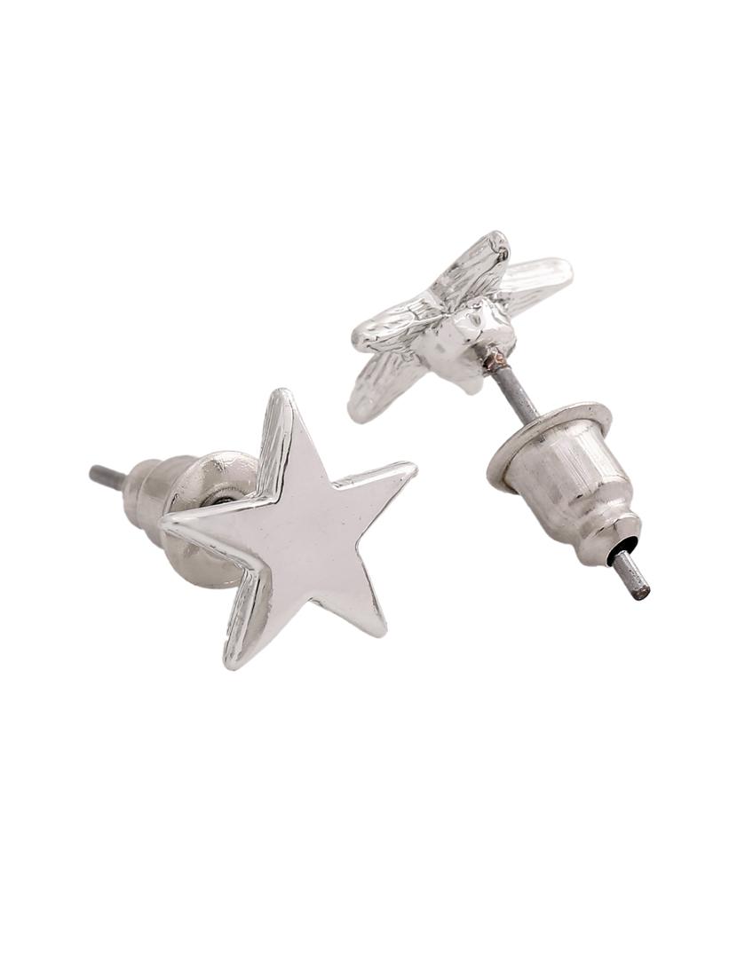silver metal studs earring - 17327976 - Zoom Image - 2