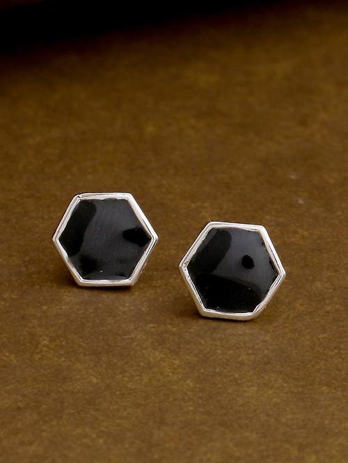 black metal studs earring - 17327980 - Standard Image - 1