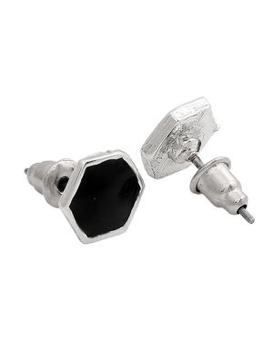black metal studs earring - 17327980 - Standard Image - 3