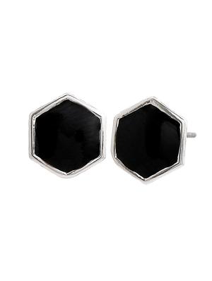 black metal studs earring - 17327980 - Standard Image - 4