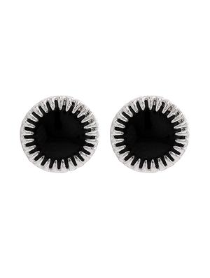 black metal studs earring - 17327983 - Standard Image - 3