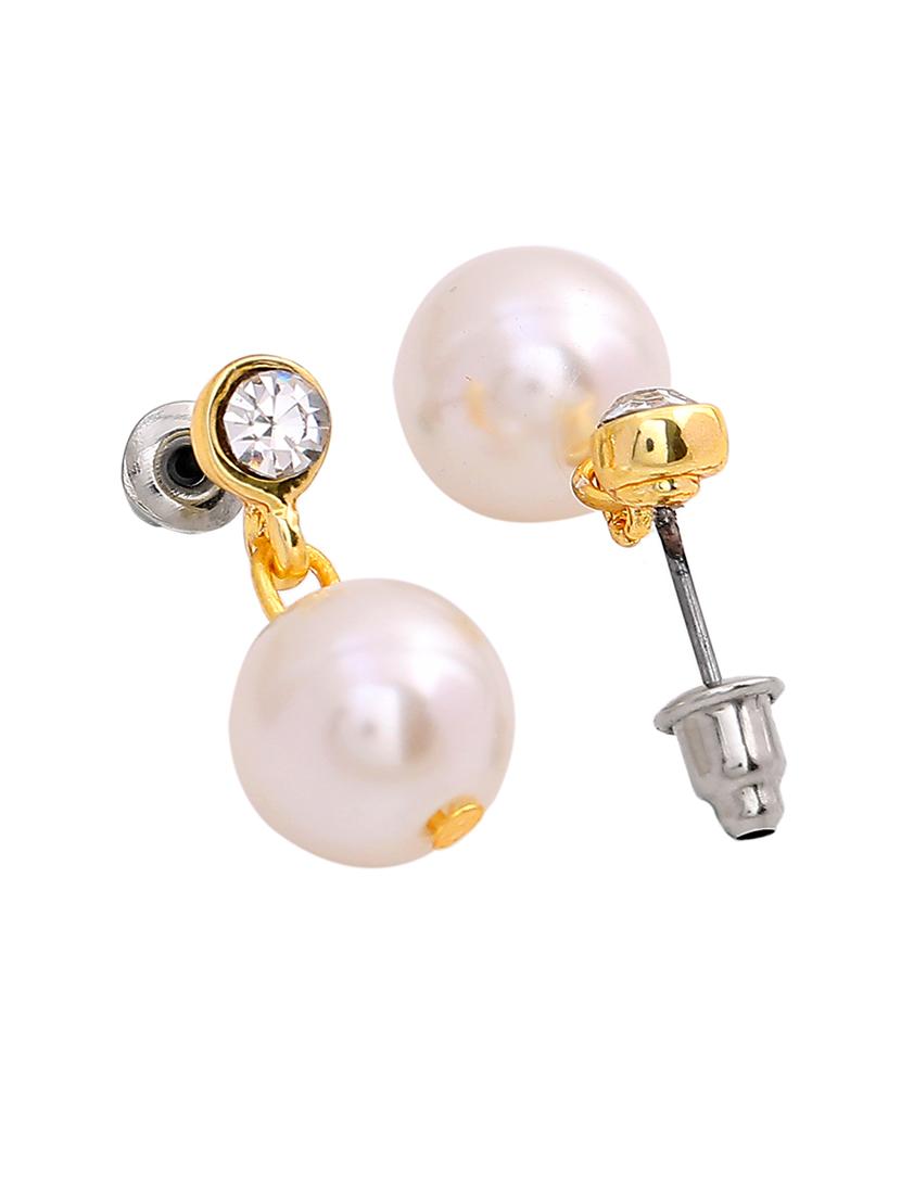 white metal drop earring - 17327986 - Zoom Image - 2