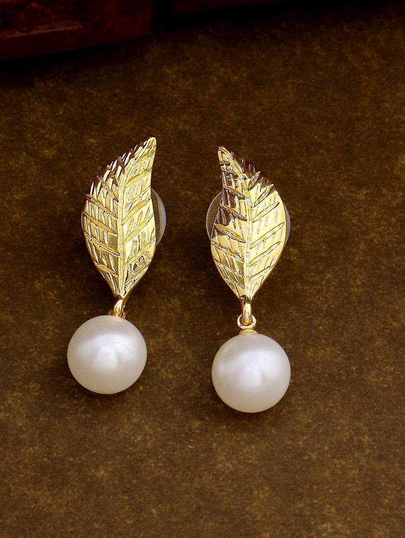 gold metal drop earring - 17327990 - Zoom Image - 1