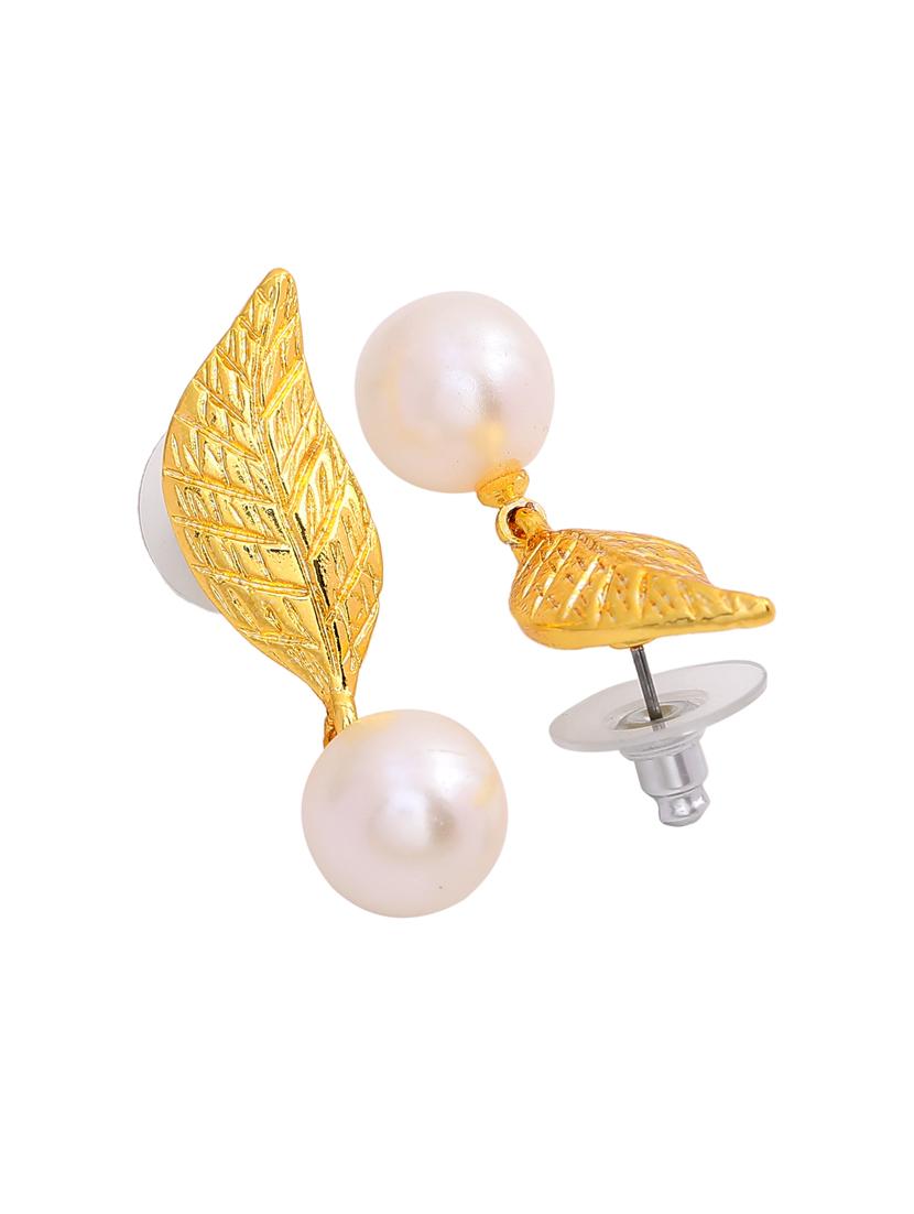gold metal drop earring - 17327990 - Zoom Image - 2