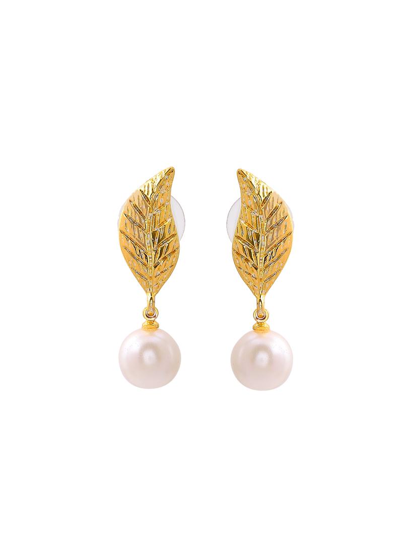 gold metal drop earring - 17327990 - Zoom Image - 3