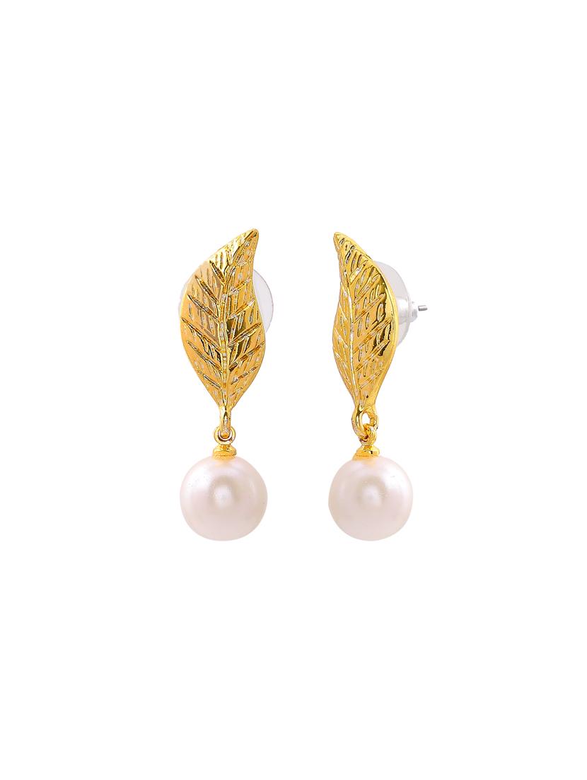 gold metal drop earring - 17327990 - Zoom Image - 4