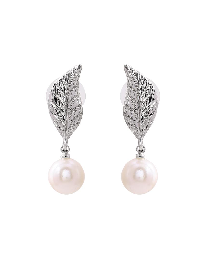 silver metal drop earring - 17327991 - Zoom Image - 4