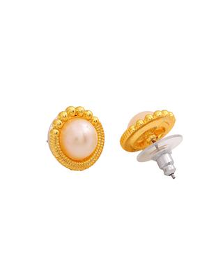 gold metal studs earring - 17327992 - Standard Image - 2