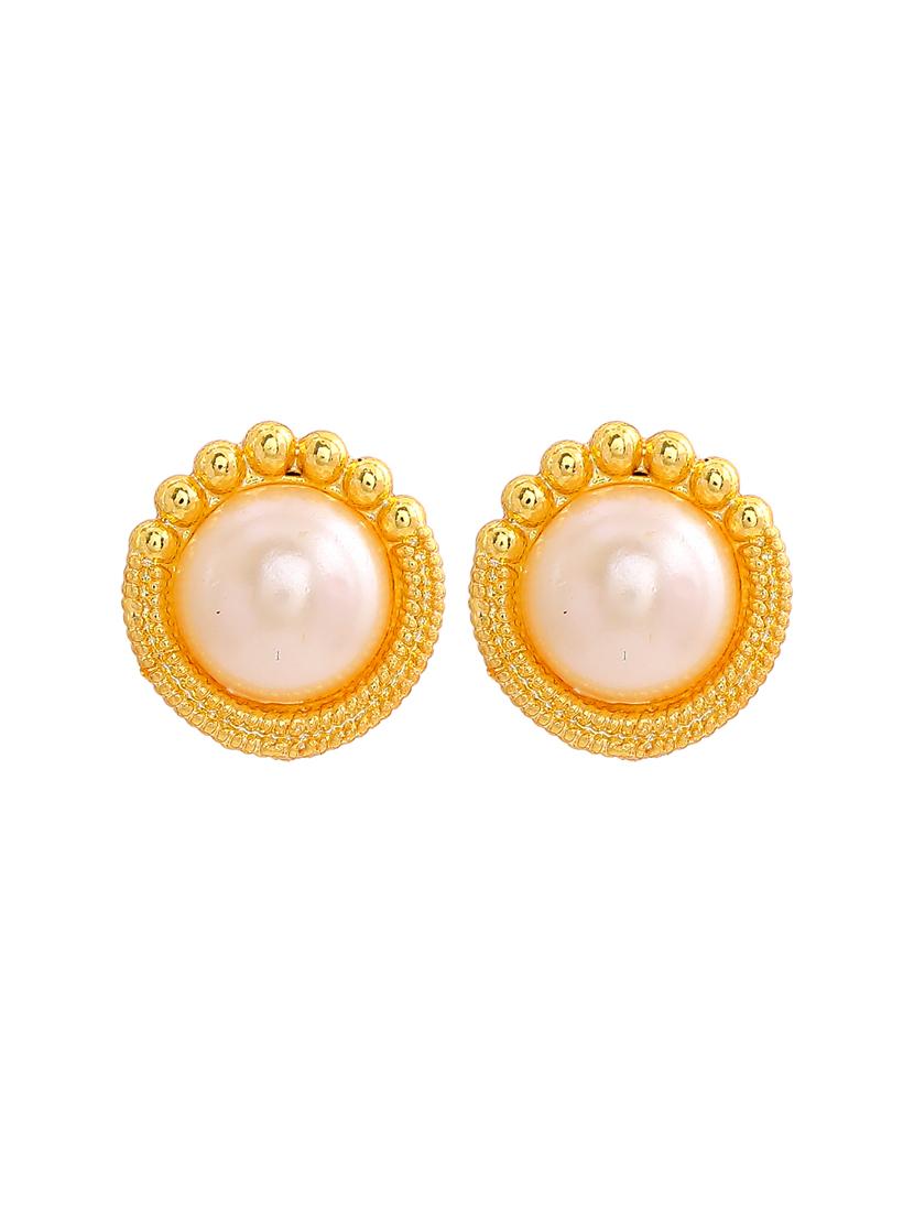 gold metal studs earring - 17327992 - Zoom Image - 3