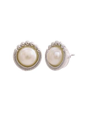 silver metal studs earring - 17327993 - Standard Image - 4