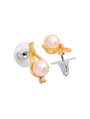 gold metal studs earring - 17327994 - Standard Image - 3