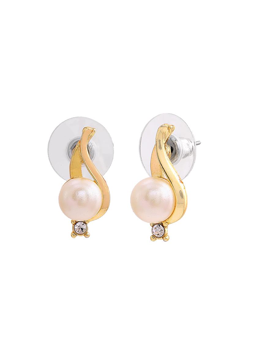 gold metal studs earring - 17327994 - Zoom Image - 2