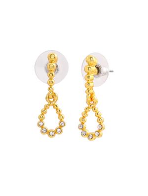 gold metal drop earring - 17327996 - Standard Image - 3