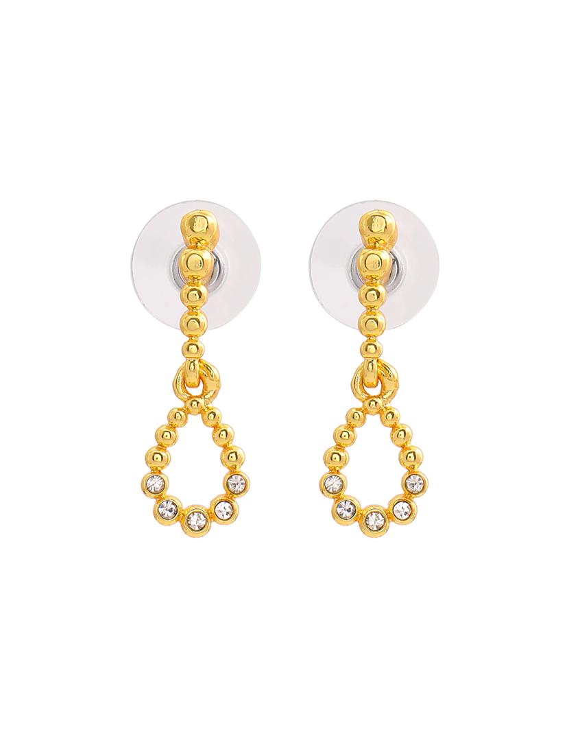 gold metal drop earring - 17327996 - Zoom Image - 2