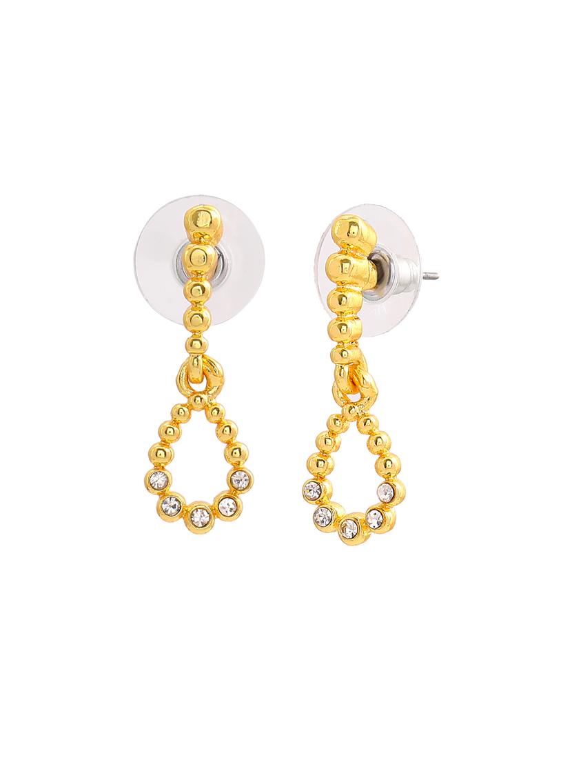 gold metal drop earring - 17327996 - Zoom Image - 3