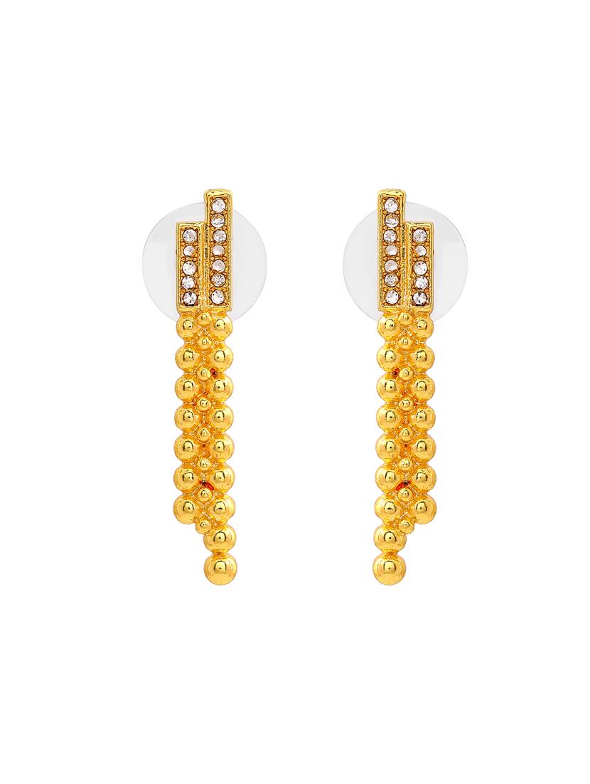 gold metal drop earring - 17327998 - Zoom Image - 2