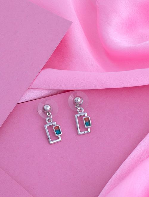 blue metal drop earring - 17328003 - Standard Image - 1