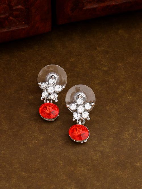 red metal drop earring - 17328004 - Standard Image - 1