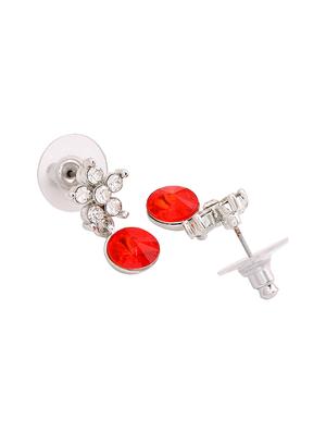 red metal drop earring - 17328004 - Standard Image - 2