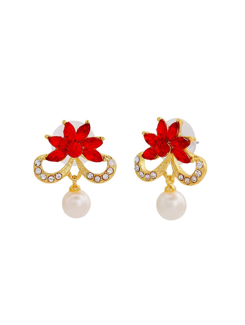 red metal studs earring - 17328006 - Zoom Image - 3