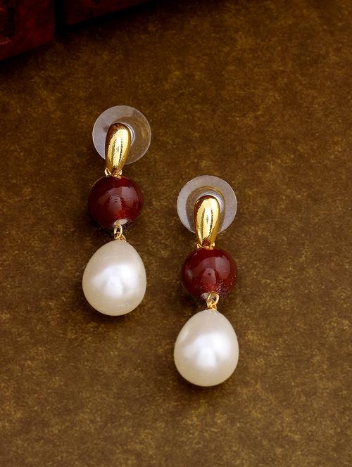 red metal drop earring - 17328011 - Standard Image - 1