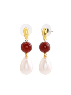 red metal drop earring - 17328011 - Standard Image - 2