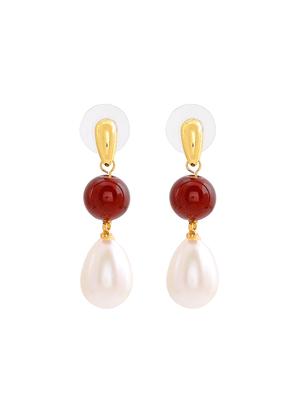 red metal drop earring - 17328011 - Standard Image - 3