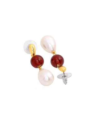 red metal drop earring - 17328011 - Standard Image - 4