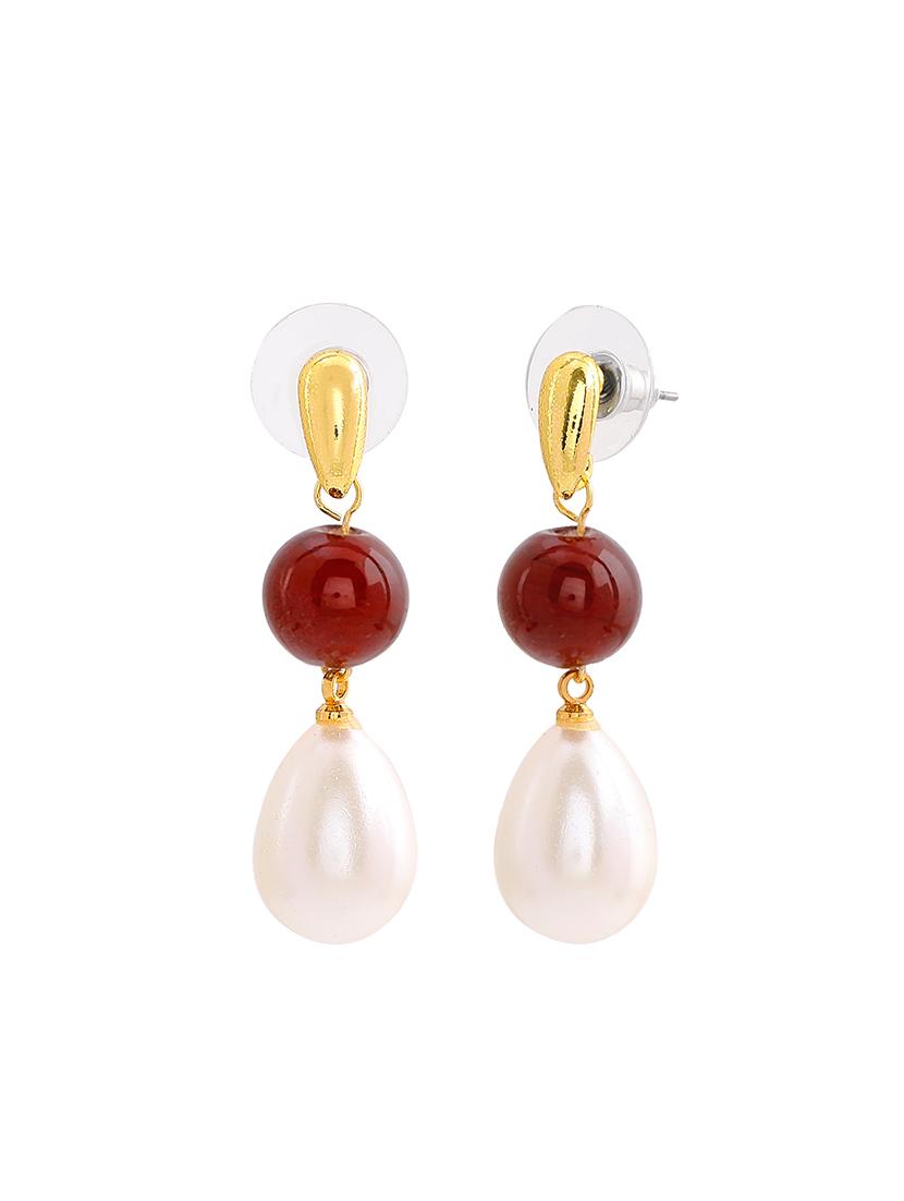red metal drop earring - 17328011 - Zoom Image - 2