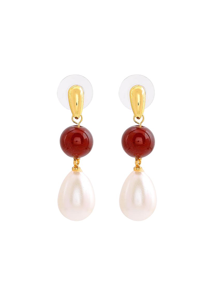 red metal drop earring - 17328011 - Zoom Image - 3