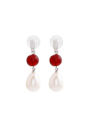 red metal drop earring - 17328012 - Standard Image - 2