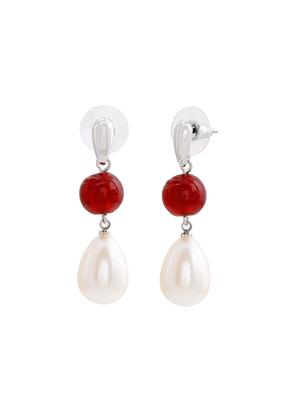 red metal drop earring - 17328012 - Standard Image - 3