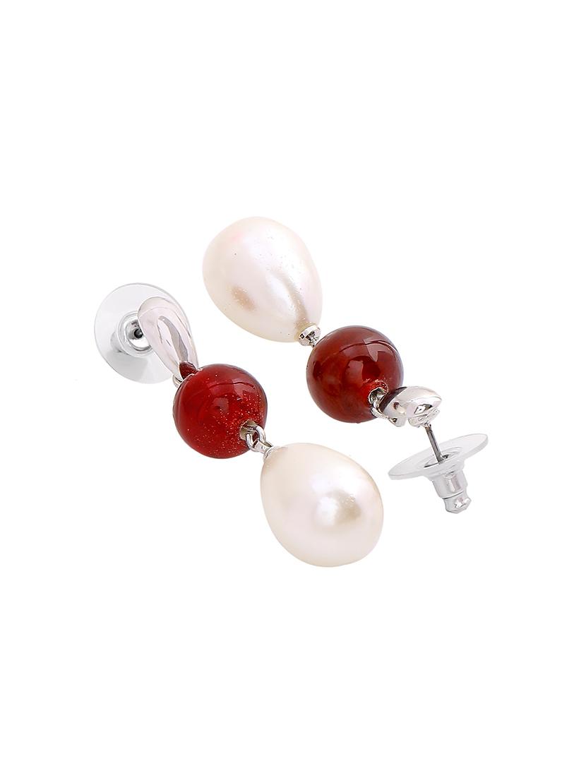 red metal drop earring - 17328012 - Zoom Image - 4