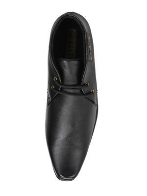 black synthetic & mesh laceup derbies - 17328050 - Standard Image - 4
