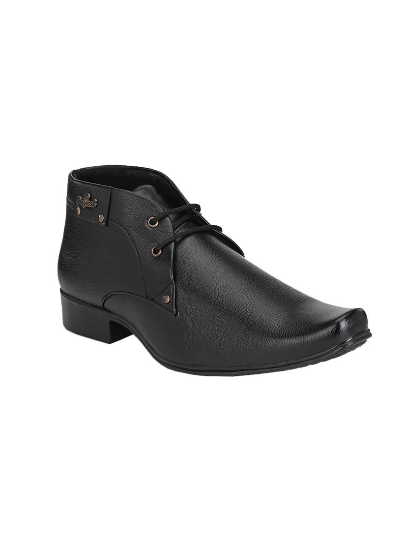 black synthetic & mesh laceup derbies - 17328050 - Zoom Image - 1