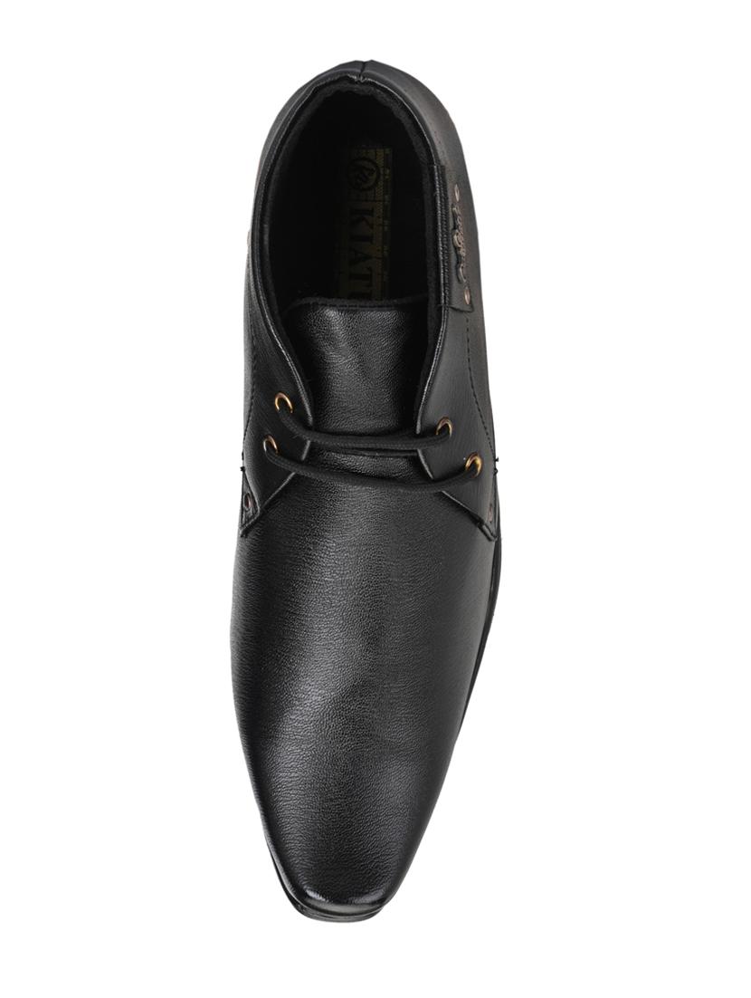 black synthetic & mesh laceup derbies - 17328050 - Zoom Image - 4