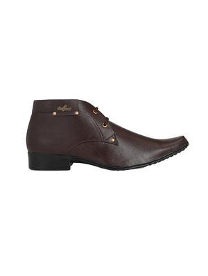 brown synthetic & mesh laceup derbies - 17328051 - Standard Image - 2