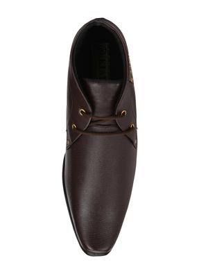 brown synthetic & mesh laceup derbies - 17328051 - Standard Image - 4