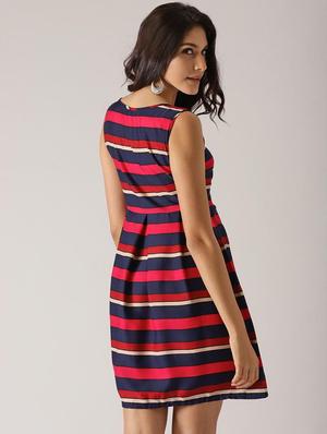 round neck striped dress - 17332830 - Standard Image - 2