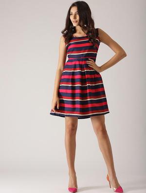 round neck striped dress - 17332830 - Standard Image - 3
