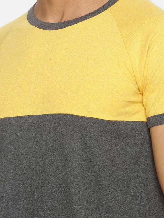 yellow color block cut & sew t-shirt - 17332900 - Zoom Image - 5