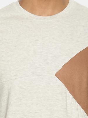 beige cut & sew t-shirt - 17332901 - Standard Image - 4