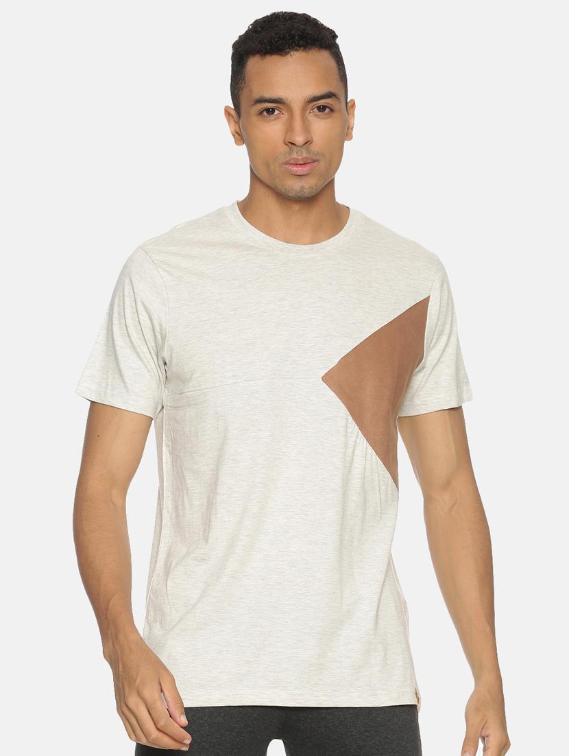 beige cut & sew t-shirt - 17332901 - Zoom Image - 1