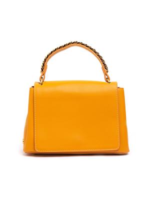 yellow leatherette (pu) regular handbag - 17332912 - Standard Image - 2
