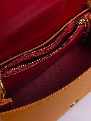 yellow leatherette (pu) regular handbag - 17332912 - Standard Image - 3