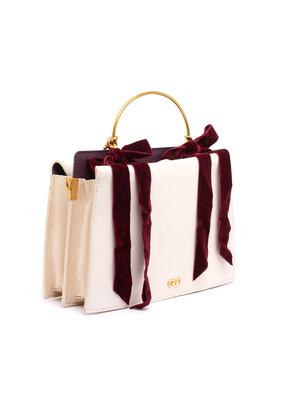 white leatherette (pu) regular handbag - 17332913 - Standard Image - 4
