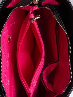 black leatherette (pu) regular handbag - 17332917 - Standard Image - 3