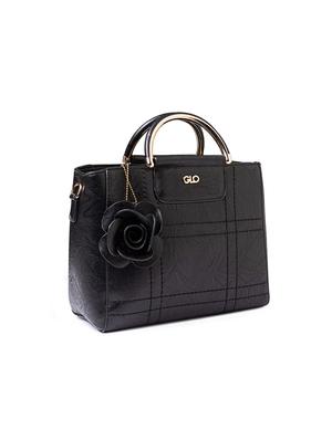 black leatherette (pu) regular handbag - 17332917 - Standard Image - 4