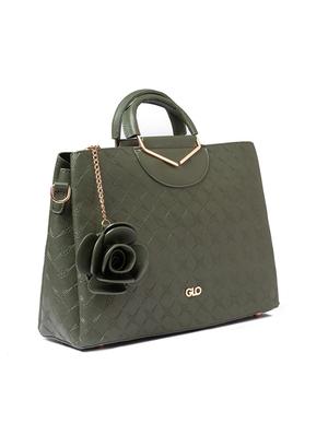 green leatherette (pu) regular handbag - 17332919 - Standard Image - 4